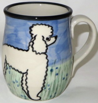 Poodle White -Deluxe Mug - Click Image to Close